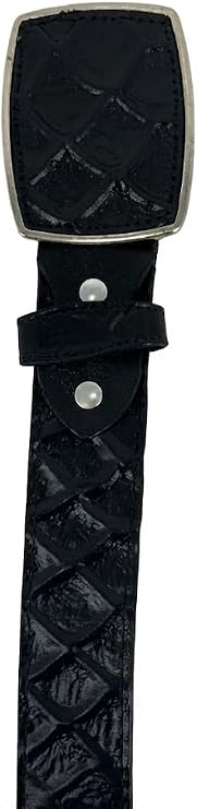 Pirarucu Monster Fish Print Western Belt with Removable Buckle - Black - OriginalWestern.com