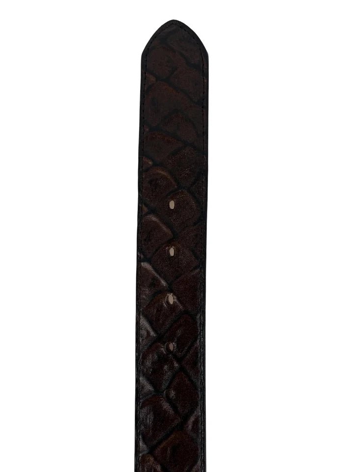 Pirarucu Monster Fish Print Western Belt with Removable Buckle - Brown - OriginalWestern.com