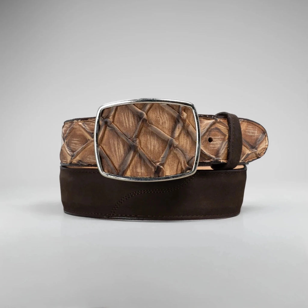 Pirarucu Monster Fish Print Western Belt with Removable Buckle - Oryx - OriginalWestern.com