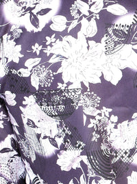Purple Flower Print Long Sleeve Shirt 43948 - OriginalWestern.com