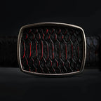 Python Snakeskin Print Western Belt with Removable Buckle - Black Cherry - OriginalWestern.com