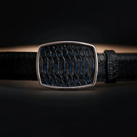 Python Snakeskin Print Western Belt with Removable Buckle - Blue - OriginalWestern.com