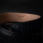 Python Snakeskin Print Western Belt with Removable Buckle - Blue - OriginalWestern.com