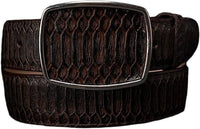 Python Snakeskin Print Western Belt with Removable Buckle - Brown - OriginalWestern.com