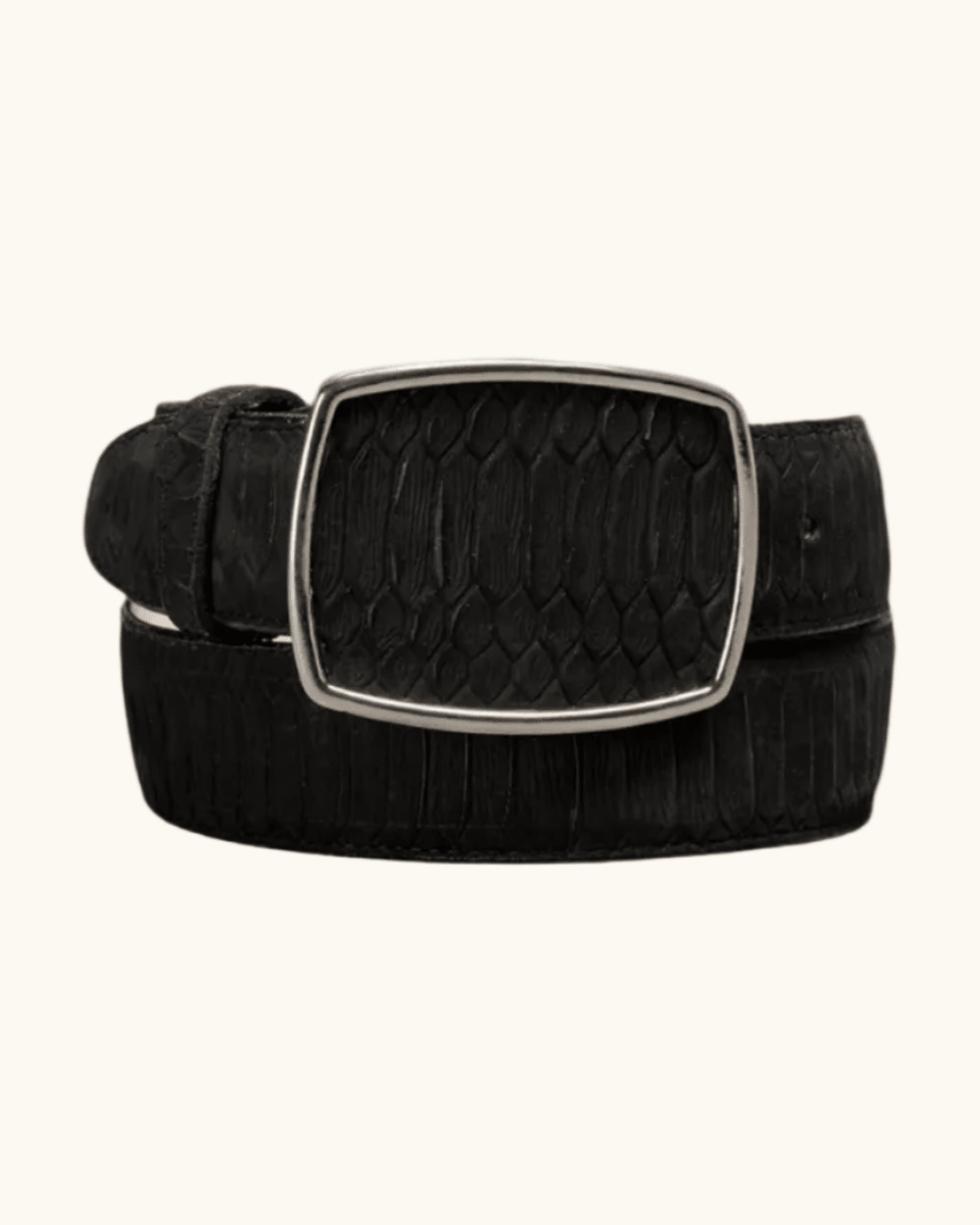Python Snakeskin Western Belt | Exotic Leather Cowboy Belt  display picture 1