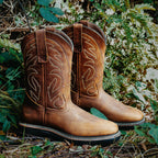 Bonanza Rancher Grit 12” Steel Toe Wellington Work Boots – Crazy Brown