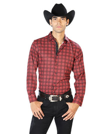 Red Casual Casual Long Sleeve Shirt 43552 - OriginalWestern.com