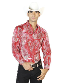 Red Casual Long Sleeve Shirt 43578 - OriginalWestern.com