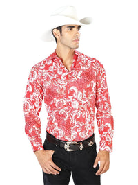 Red Casual Long Sleeve Shirt 43583 - OriginalWestern.com