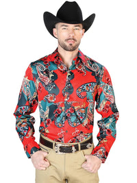 Red Casual Long Sleeve Shirt 43668 - OriginalWestern.com