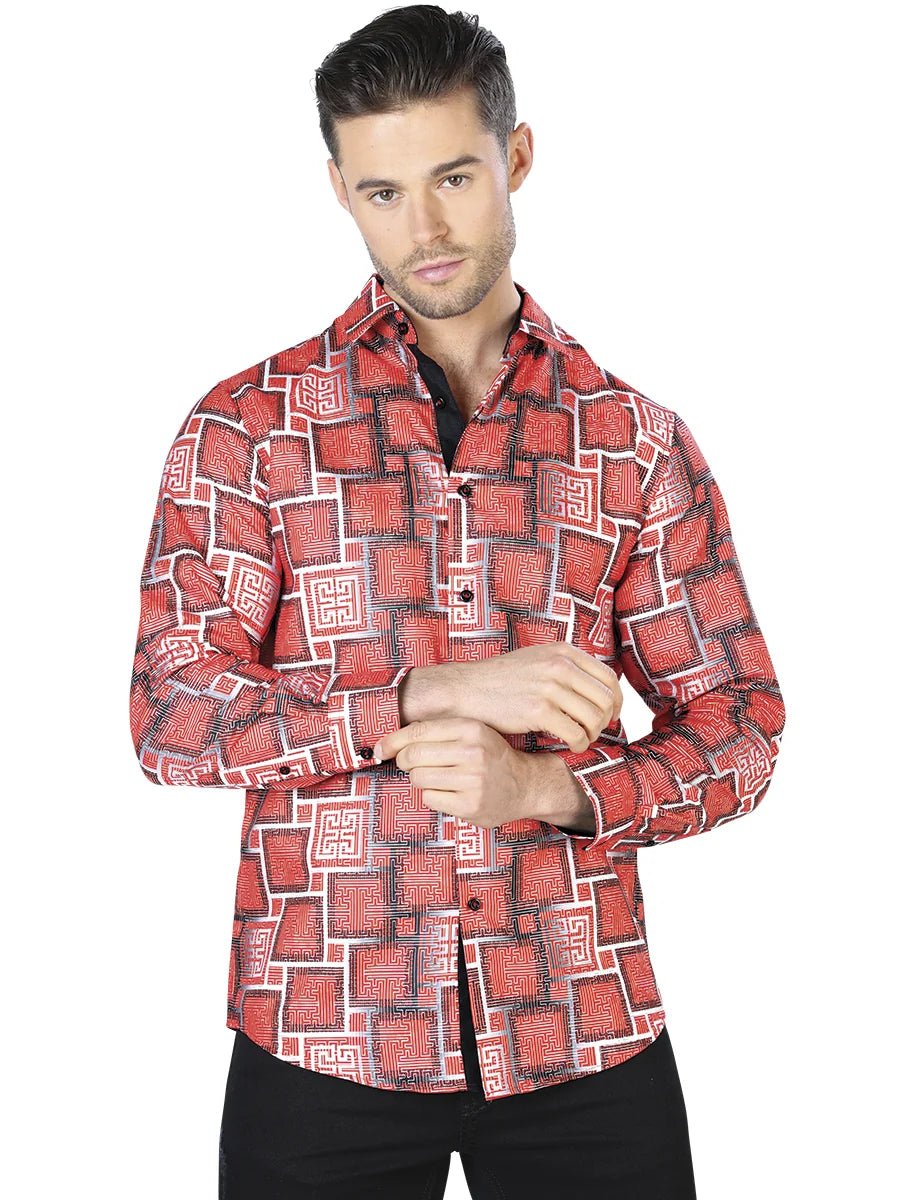 Red Casual Long Sleeve Shirt 44005 - OriginalWestern.com