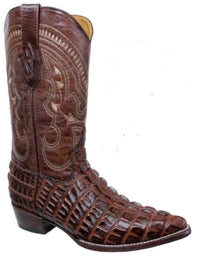 Red Diamonds Caiman Alligator Print J-Toe Cowboy Boots – Brown - OriginalWestern.com