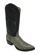 Red Diamonds Genuine Exotic Full Quill Ostrich Skin J-Toe Cowboy Boots – Gray - OriginalWestern.com