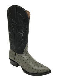 Red Diamonds Genuine Exotic Full Quill Ostrich Skin J-Toe Cowboy Boots – Gray - OriginalWestern.com