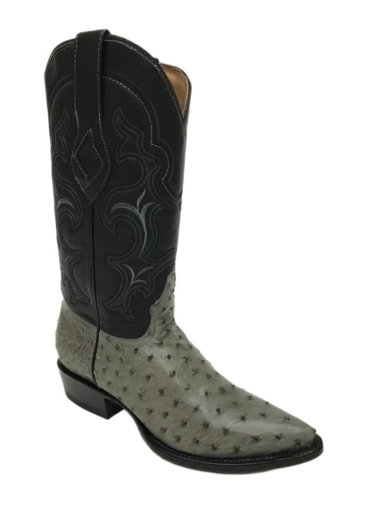 Red Diamonds Genuine Exotic Full Quill Ostrich Skin J-Toe Cowboy Boots – Gray - OriginalWestern.com