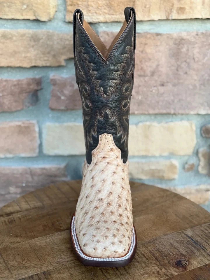 Red Diamonds Genuine Exotic Full Quill Ostrich Skin Square Toe Cowboy Boots – Oryx - OriginalWestern.com