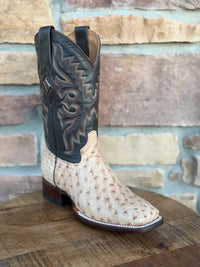 Red Diamonds Genuine Exotic Full Quill Ostrich Skin Square Toe Cowboy Boots – Oryx - OriginalWestern.com