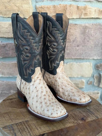 Red Diamonds Genuine Exotic Full Quill Ostrich Skin Square Toe Cowboy Boots – Oryx - OriginalWestern.com