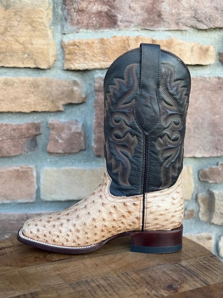 Red Diamonds Genuine Exotic Full Quill Ostrich Skin Square Toe Cowboy Boots – Oryx - OriginalWestern.com