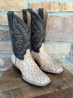 Red Diamonds Genuine Exotic Full Quill Ostrich Skin Square Toe Cowboy Boots – Oryx - OriginalWestern.com