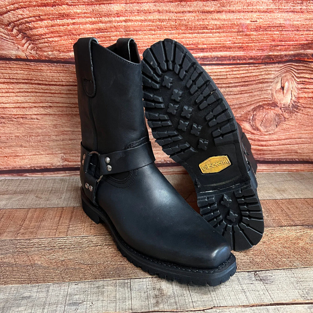 Men's Leather Biker Boot Truck Sole with Harness Est. 2009