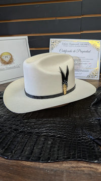 White Diamonds 100,000X Panama San Judas Style Cowboy Shantung Straw Hat Brim 3"