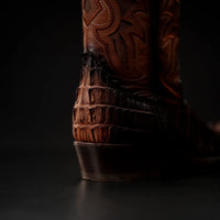 Rodeo Cartie Caiman Tail Print J - Toe Cowboy Boots - Faded Sand - OriginalWestern.com