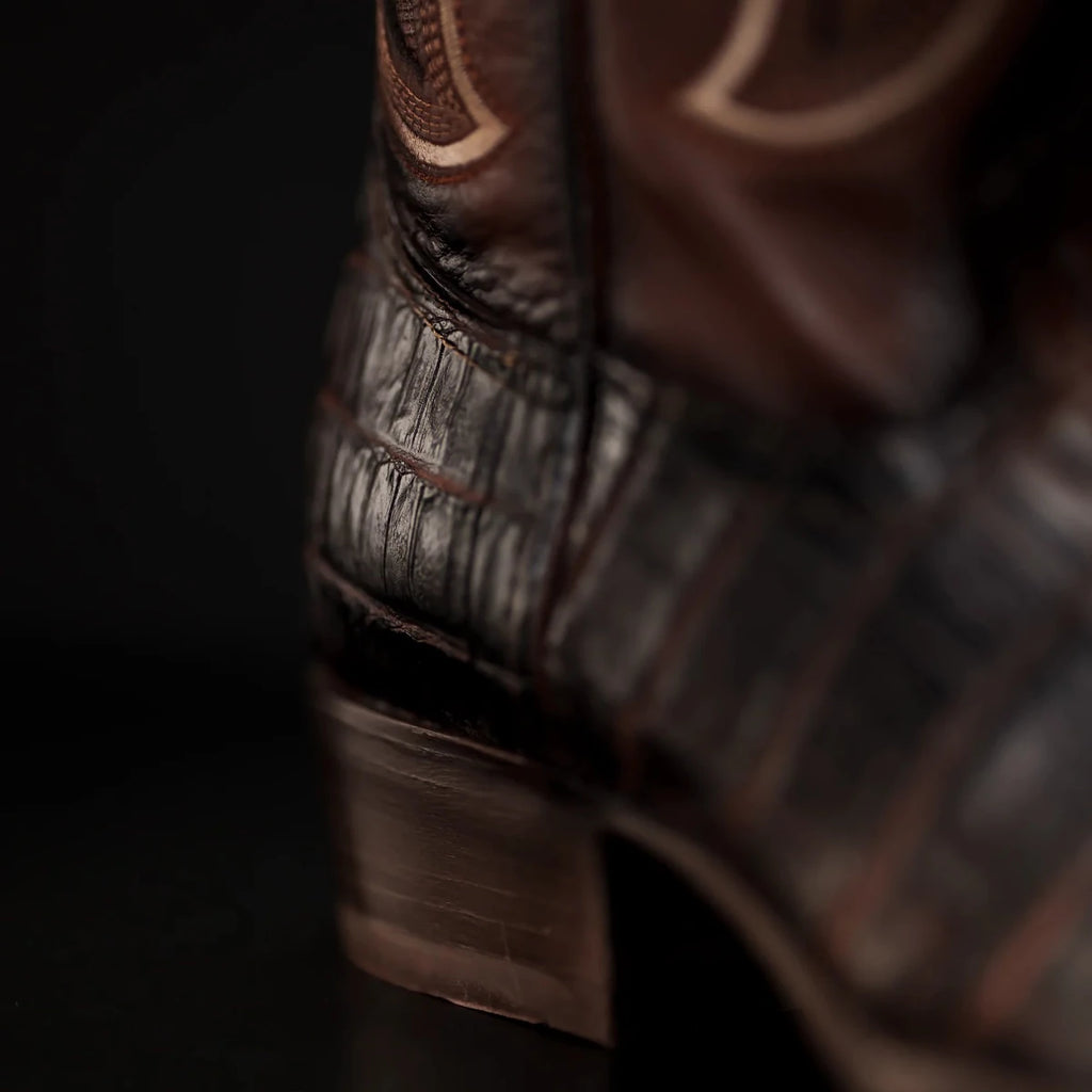 Rodeo Cartie Caiman Tail Print J - Toe Cowboy Boots - Shedron - OriginalWestern.com