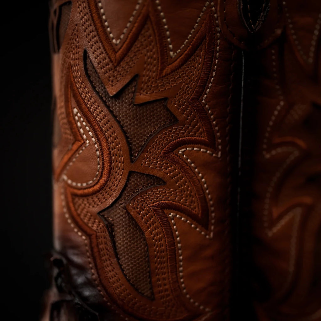 Rodeo Cartie Caiman Tail Print J - Toe Cowboy Boots - Shedron - OriginalWestern.com