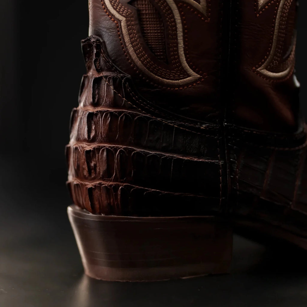 Rodeo Cartie Caiman Tail Print J - Toe Cowboy Boots - Shedron - OriginalWestern.com
