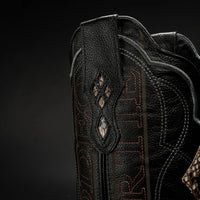 Rodeo Cartie Exotic Python Snakeskin Square Toe Western Cowboy Boots – Natural - OriginalWestern.com