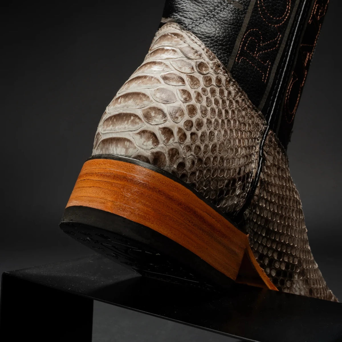 Rodeo Cartie Exotic Python Snakeskin Square Toe Western Cowboy Boots – Natural - OriginalWestern.com