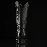 Rodeo Cartie Genuine Exotic American Alligator Skin Dubai Square Toe Cowboy Boots - Black - OriginalWestern.com