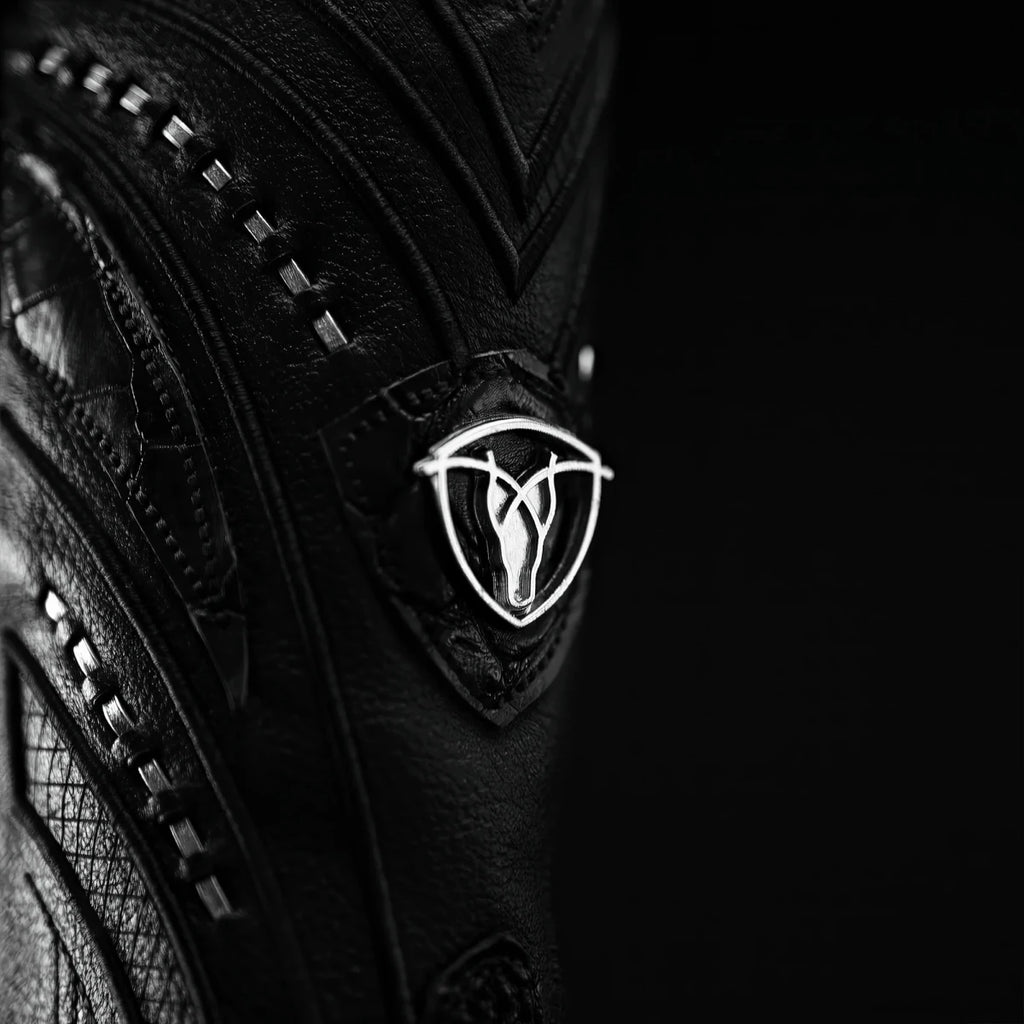Rodeo Cartie Genuine Exotic American Alligator Skin Dubai Square Toe Cowboy Boots - Black - OriginalWestern.com