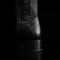 Rodeo Cartie Genuine Exotic American Alligator Skin Dubai Square Toe Cowboy Boots - Black - OriginalWestern.com