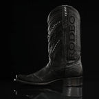 Rodeo Cartie Genuine Exotic American Alligator Skin Dubai Square Toe Cowboy Boots - Black - OriginalWestern.com