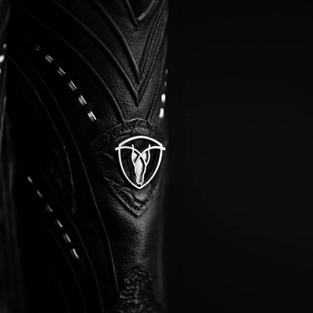 Rodeo Cartie Genuine Exotic American Alligator Skin Dubai Square Toe Cowboy Boots - Black - OriginalWestern.com