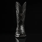 Rodeo Cartie Genuine Exotic American Alligator Skin Dubai Square Toe Cowboy Boots - Black - OriginalWestern.com
