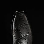 Rodeo Cartie Genuine Exotic American Alligator Skin Dubai Square Toe Cowboy Boots - Black - OriginalWestern.com