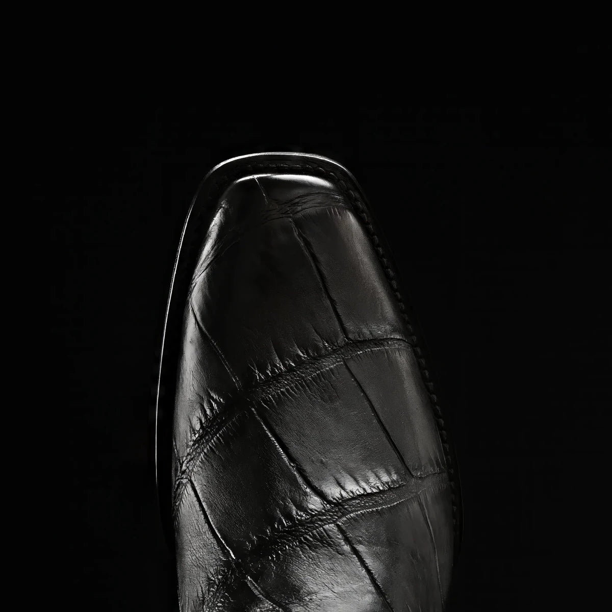 Rodeo Cartie Genuine Exotic American Alligator Skin Dubai Square Toe Cowboy Boots - Black - OriginalWestern.com