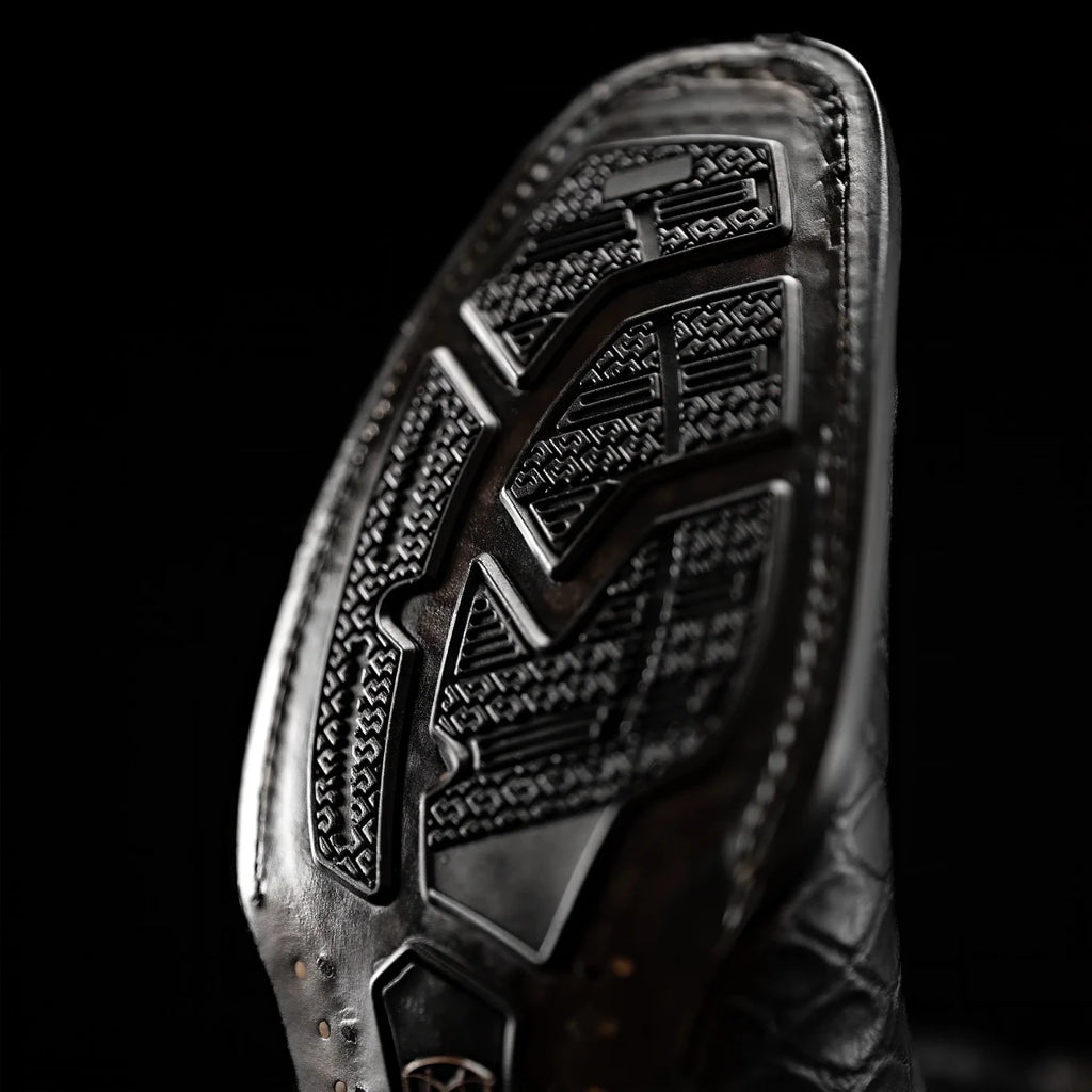 Rodeo Cartie Genuine Exotic American Alligator Skin Dubai Square Toe Cowboy Boots - Black - OriginalWestern.com