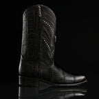 Rodeo Cartie Genuine Exotic American Alligator Skin Dubai Square Toe Cowboy Boots - Black - OriginalWestern.com