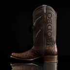 Rodeo Cartie Genuine Exotic American Alligator Skin Dubai Square Toe Cowboy Boots - Brown - OriginalWestern.com