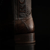 Rodeo Cartie Genuine Exotic American Alligator Skin Dubai Square Toe Cowboy Boots - Brown - OriginalWestern.com