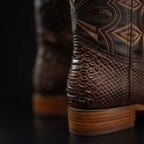 Rodeo Cartie Mamba Phyton Snakeskin Print Tribute Square Toe Boots – Tobacco - OriginalWestern.com