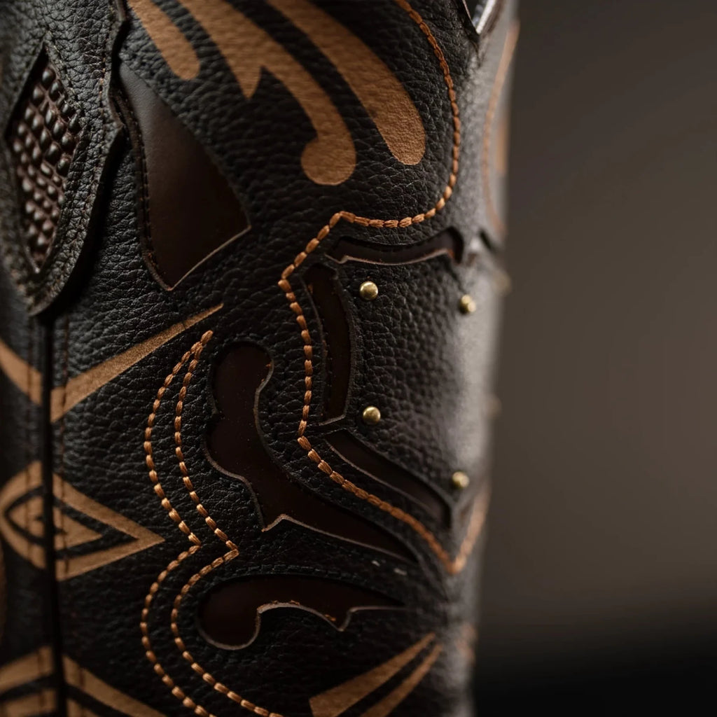 Rodeo Cartie Mamba Phyton Snakeskin Print Tribute Square Toe Boots – Tobacco - OriginalWestern.com
