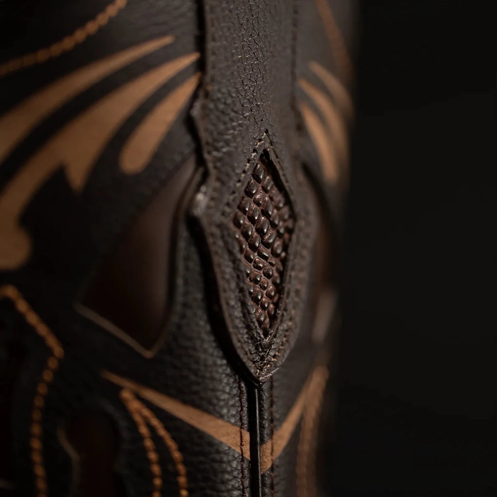 Rodeo Cartie Mamba Phyton Snakeskin Print Tribute Square Toe Boots – Tobacco - OriginalWestern.com