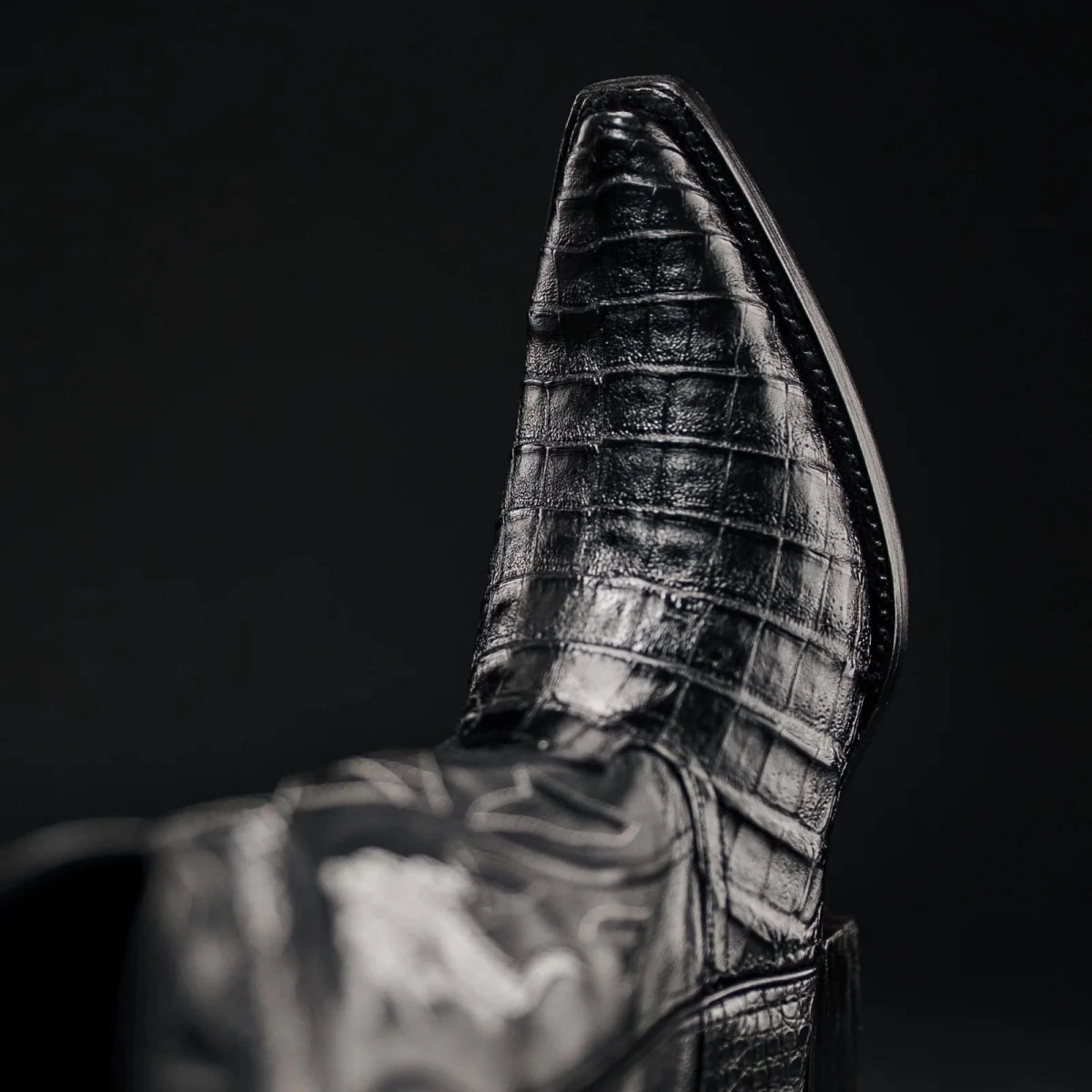 Rodeo Cartie Men's 608 Exotic Caiman Belly Western Cowboy Boot–Black - OriginalWestern.com