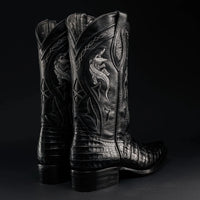 Rodeo Cartie Men's 608 Exotic Caiman Belly Western Cowboy Boot–Black - OriginalWestern.com