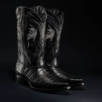 Rodeo Cartie Men's 608 Exotic Caiman Belly Western Cowboy Boot–Black - OriginalWestern.com